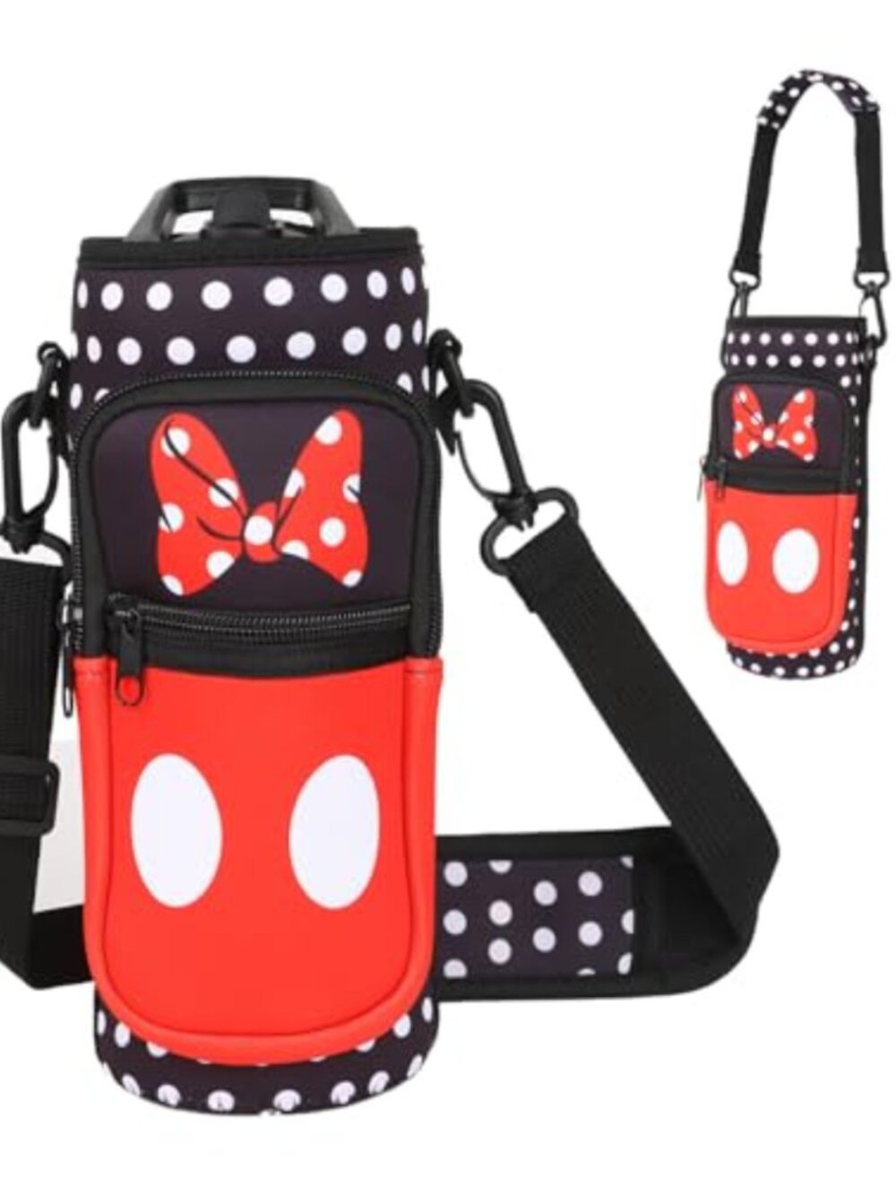 Insulated Neoprene Water Bottle Carrier Bag Strap Adjustable Shoulder Sling